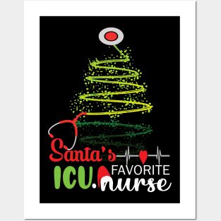 Santa's Favorite ICU Nurse.. ICU Nurse christmas gift Posters and Art